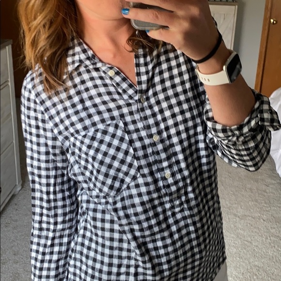 Merona Flannel Gingham Top - Picture 2 of 7